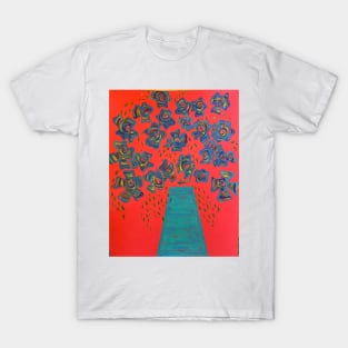 Blooming from Teal Vase T-Shirt